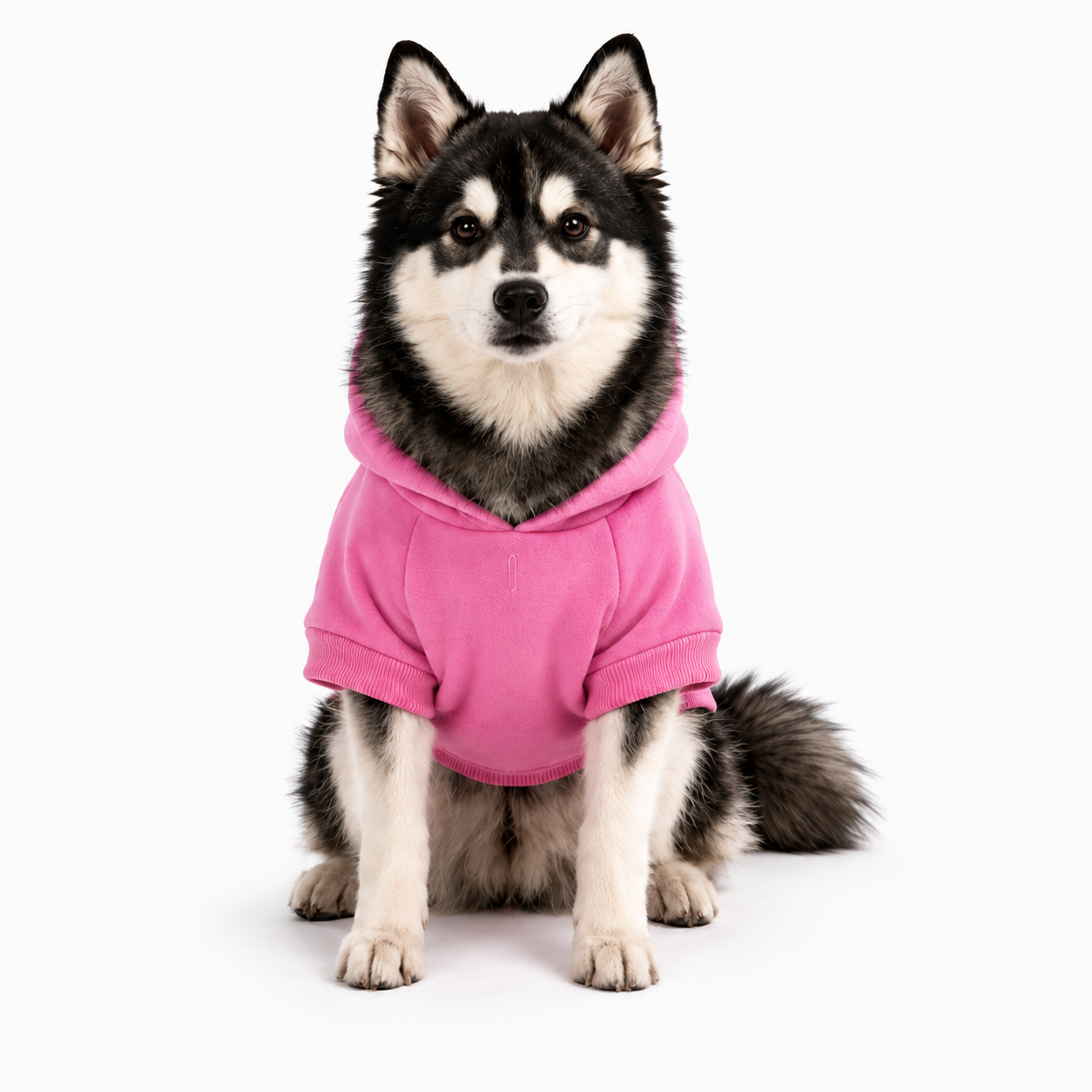 The Dog Face Printed Pink Hoodie