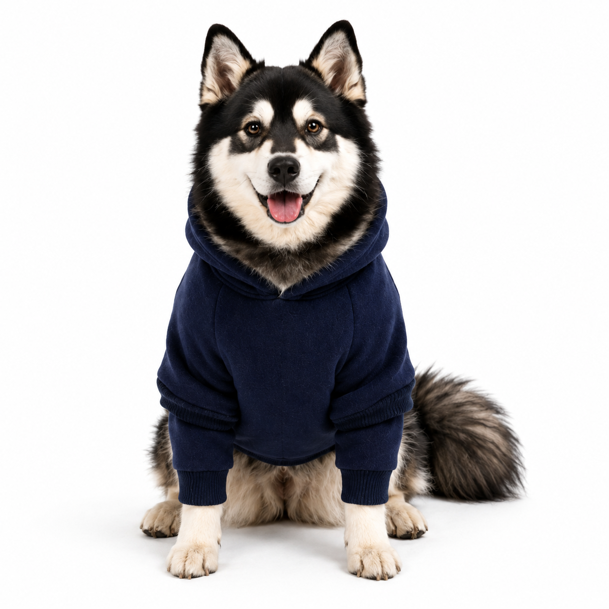 Navy Warm Pocket Dog Hoodie