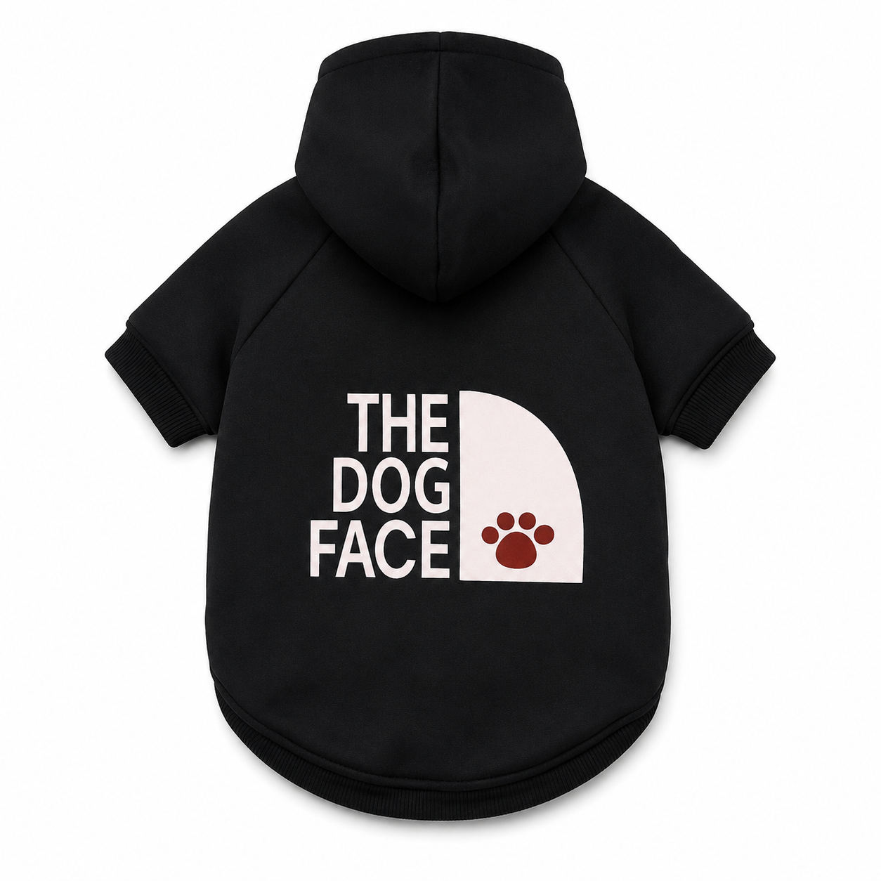 The Dog Face Printed Black Hoodie