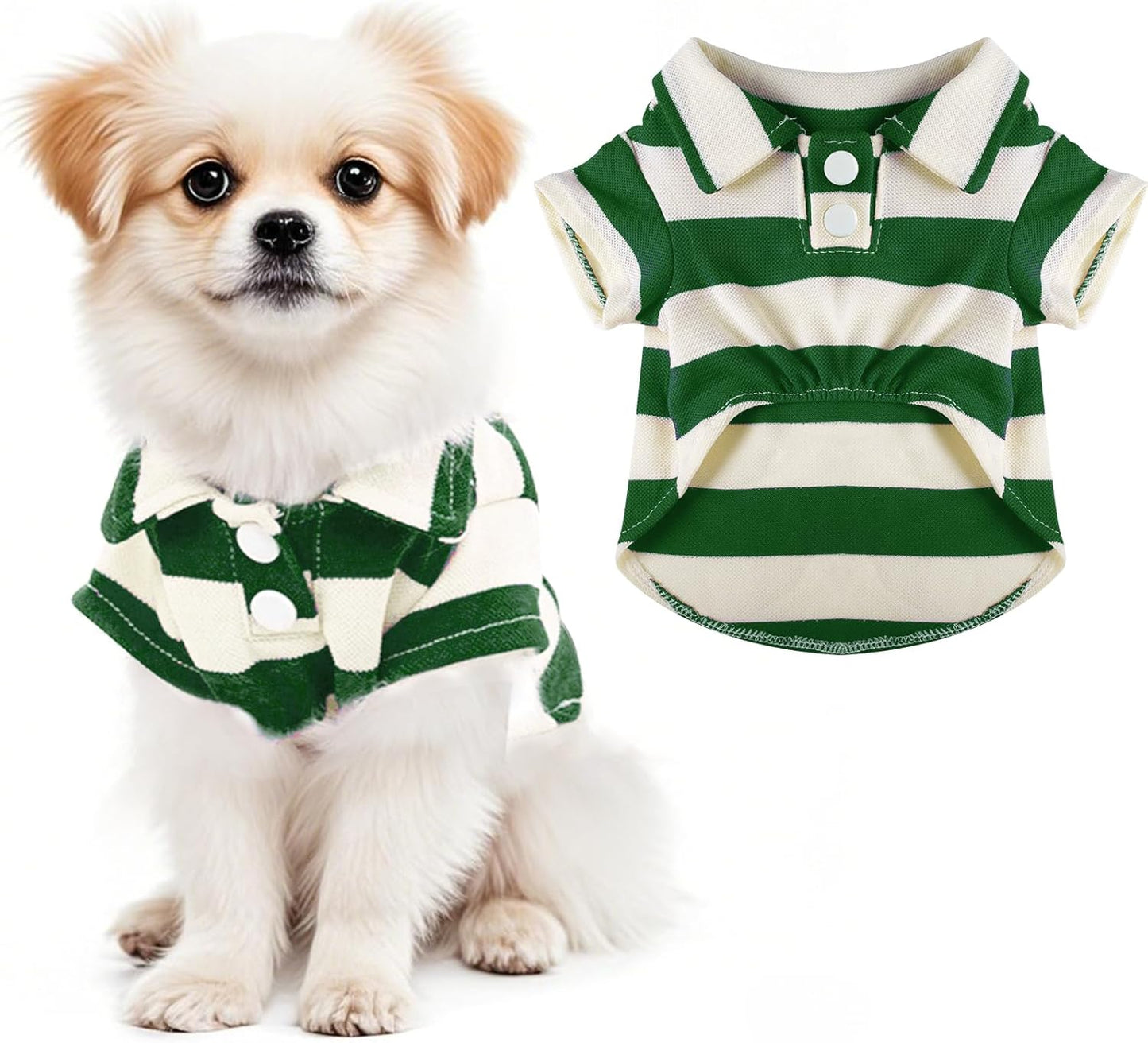 Dog Shirt Polo Shirt Striped Collar Puppy Clothes Summer Button up Pet Clothes for Small Medium Dogs Cats for Boy Girl Pets