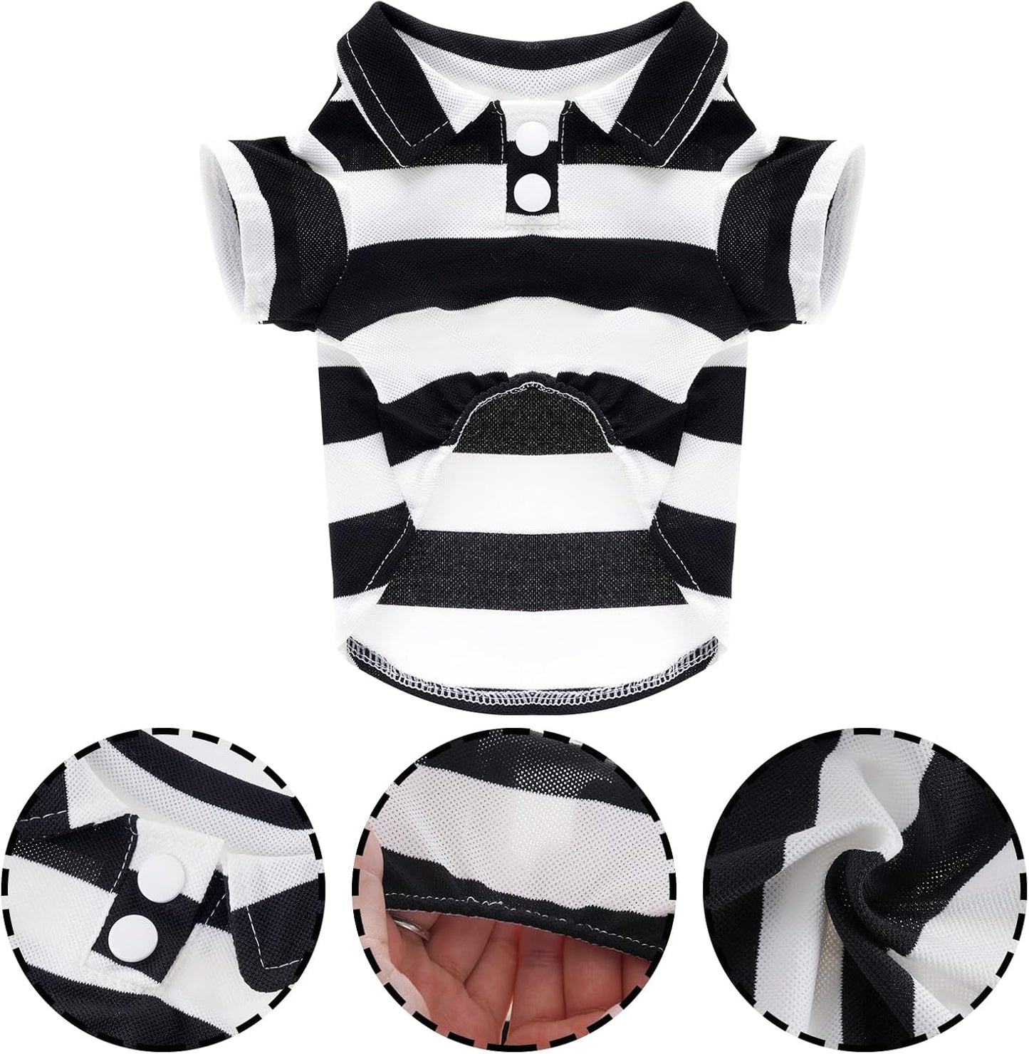 Dog Shirt Polo Shirt Striped Collar Puppy Clothes Summer Button up Pet Clothes for Small Medium Dogs Cats for Boy Girl Pets
